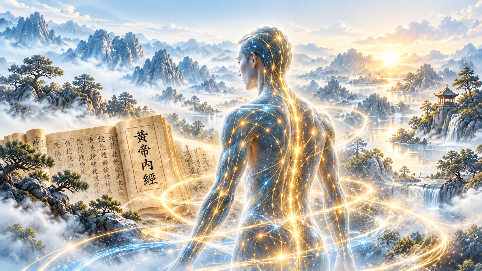 經絡醫學的起源：探索人體內在的生命網絡示意圖